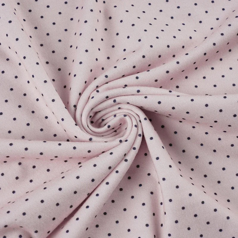 Fashion Polka Dot Prints Slim Fit Folds Women T-Shirts Sweet Cute Chic Design One-Shoulder Summer Shirts