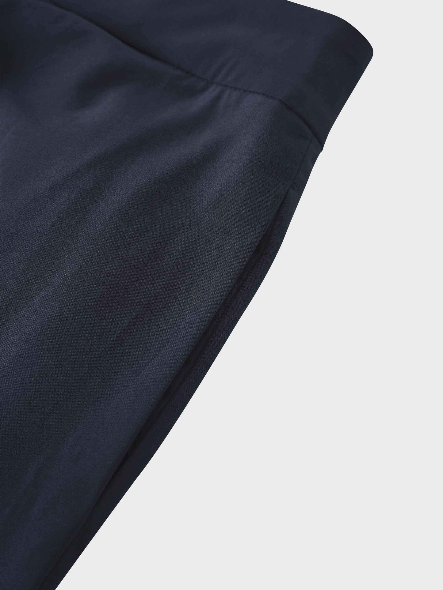 Elastic Back Maxi Cotton Blend Skirt-Navy