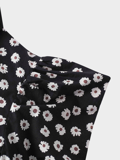 Puff Sleeve Blouse-Flower Poppy