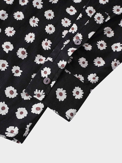 Puff Sleeve Blouse-Flower Poppy
