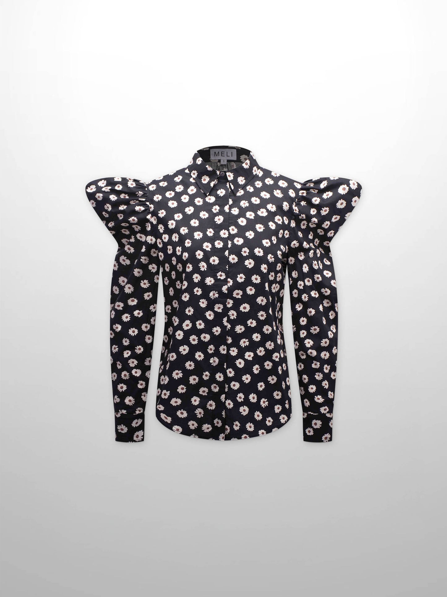 Puff Sleeve Blouse-Flower Poppy