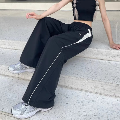 Women Baggy Harajuku Cargo Pants Streetwear Hip Hop Wide Leg Pant Parachute Sweatpants Techwear Joggers Oversized Y2K Trousers