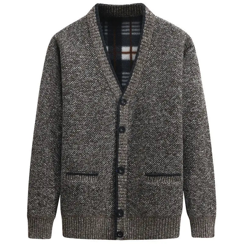 New Cardigan Men Autumn Winter Thick V Neck Knitted Sweater Coats Casual Warm Knitted Cardigan Men Fashion Mens Clothing 2023