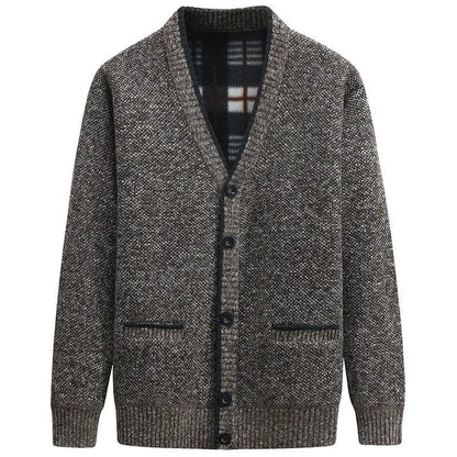 New Cardigan Men Autumn Winter Thick V Neck Knitted Sweater Coats Casual Warm Knitted Cardigan Men Fashion Mens Clothing 2023