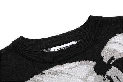 FGKKS Mens Hip Hop Streetwear Harajuku Sweater Vintage Japanese Style Anime Girl Knitted 2022 Cotton Pullover Sweaters Male