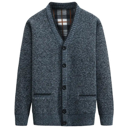 New Cardigan Men Autumn Winter Thick V Neck Knitted Sweater Coats Casual Warm Knitted Cardigan Men Fashion Mens Clothing 2023
