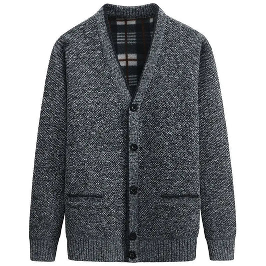 New Cardigan Men Autumn Winter Thick V Neck Knitted Sweater Coats Casual Warm Knitted Cardigan Men Fashion Mens Clothing 2023