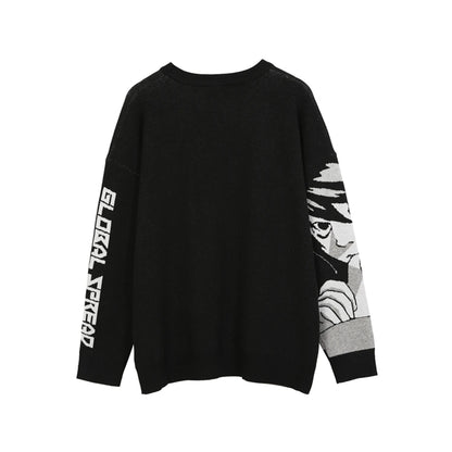 FGKKS Mens Hip Hop Streetwear Harajuku Sweater Vintage Japanese Style Anime Girl Knitted 2022 Cotton Pullover Sweaters Male