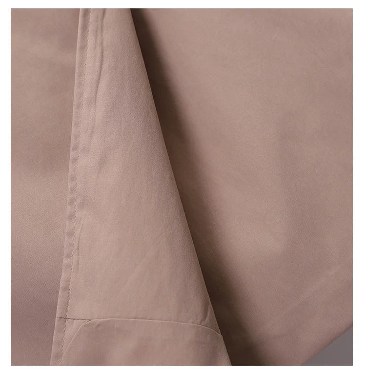 Khaki Double-breasted Women's Windbreaker Spring/Summer Korean Slim Turn down collar Ladies Outwear Plus Size Casual Trench Coat