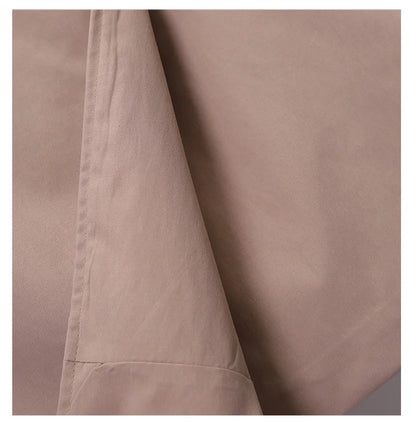 Khaki Double-breasted Women's Windbreaker Spring/Summer Korean Slim Turn down collar Ladies Outwear Plus Size Casual Trench Coat