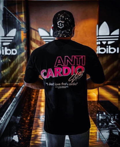 ANTI CARDIO Casual Oversized short sleeves cotton t shirt Gym Fitness Male Training Workout Cotton Tees Top New Fashion Clothes