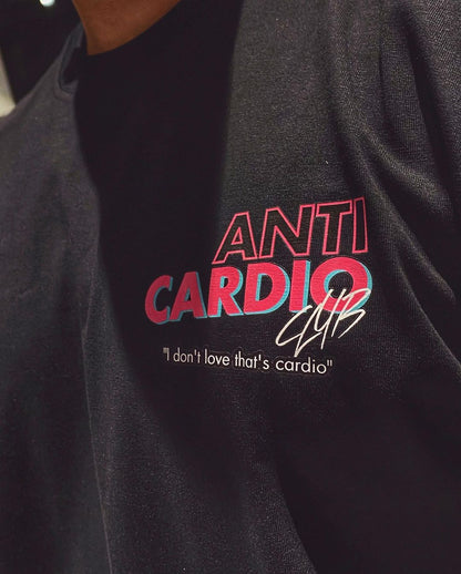 ANTI CARDIO Casual Oversized short sleeves cotton t shirt Gym Fitness Male Training Workout Cotton Tees Top New Fashion Clothes