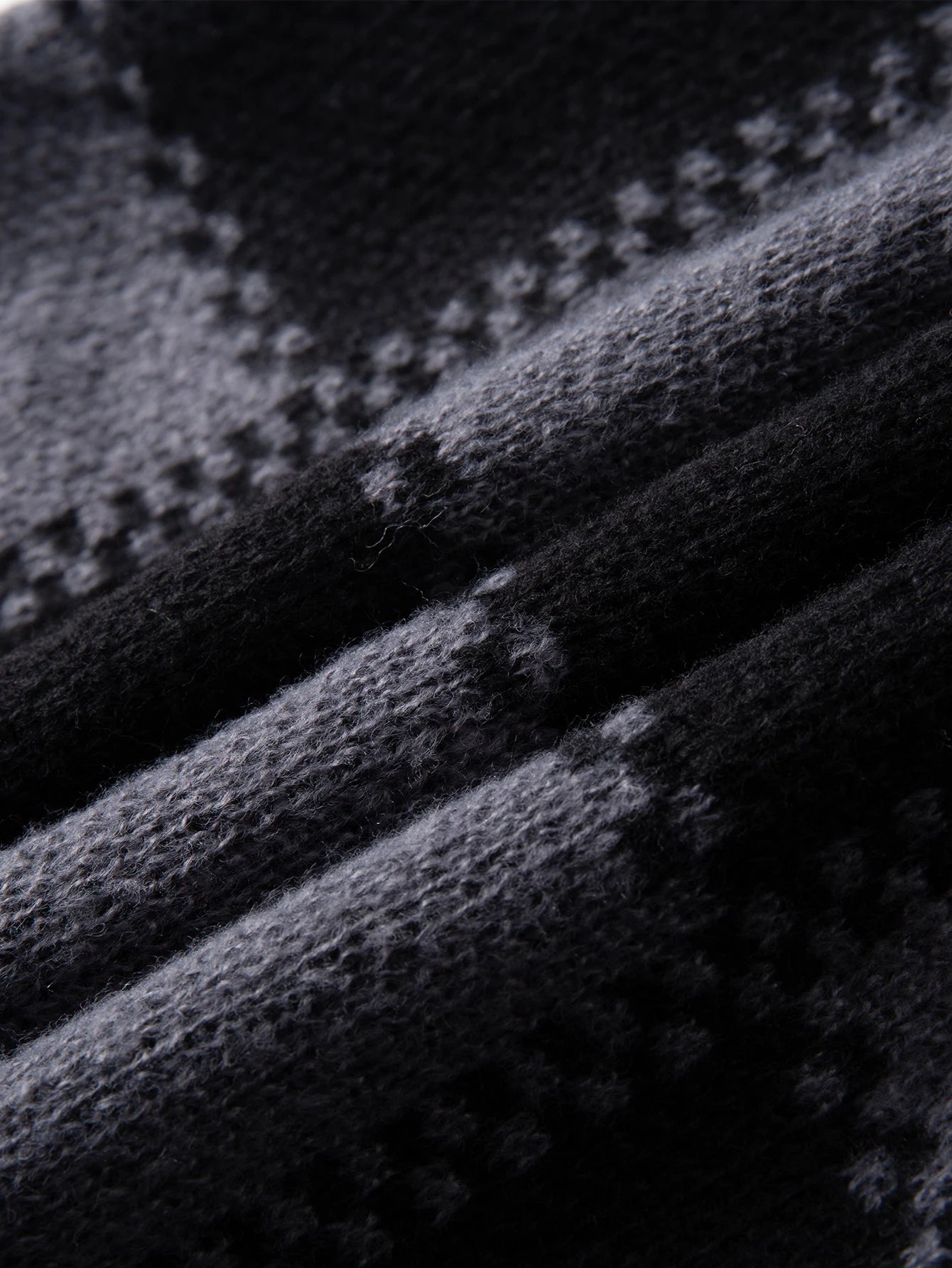 Retro Trendy Plaid Jacquard Pattern Pullover Sweater Casual Round Neck Color-Block Knit Men's Pullover