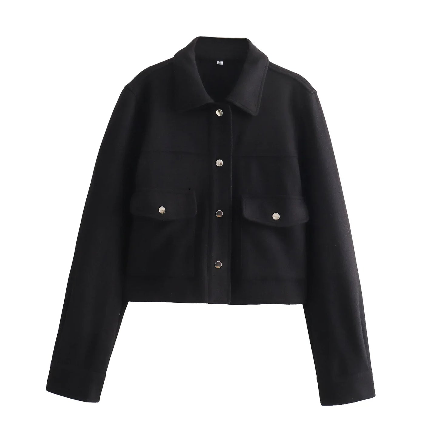 Jackets For Womens Autumn Fashion Solid Front Pockets Button Long Sleeve Jacket Elegant Woman Casual Outerwear Coat