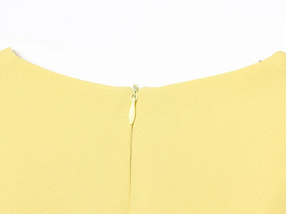 ETJ2025 summer new  women's ZW series elegant simple classic puffy round neck sleeveless waist short dress