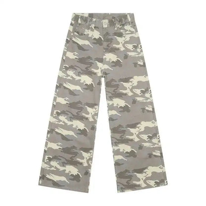 IEFB Vintage Camouflage Men's Jeans Fashion Washed Casual Wide Leg Denim Pants Autumn Winter Loose Male Trousers Old Blue 9C354