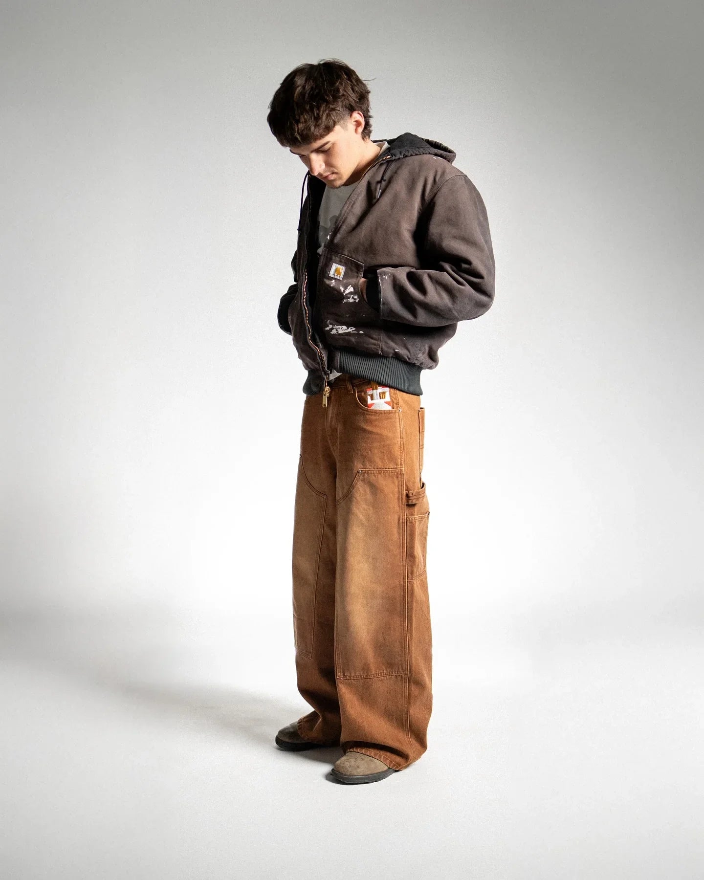 Streetwear Retro Jeans Y2k Gothic Pattern Embroidered Brown Loose Jeans Mens and Womens Fashionable Straight Leg Wide Leg Jeans