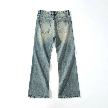 KSTUN Flared Jeans Men Booocut Jean Streetwear Denim Pants Ripped Hollow Out Vintage Jeans Men Distressed Frayed Americian Style