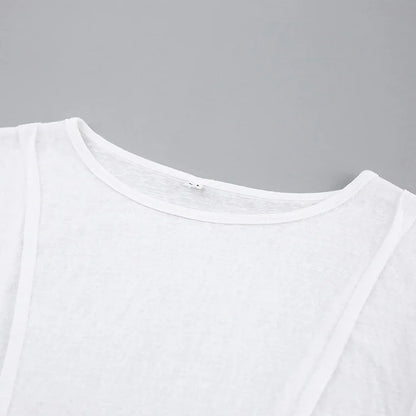 White O-Neck Women'S T-Shirt 2022 Elegant Yellow Long Sleeve Fall Tee Shirt Casual Slim Elastic Solid Top Female