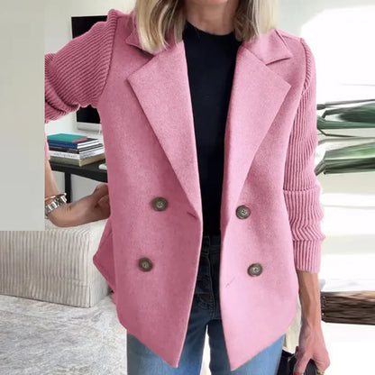 2025 Loungewear Jacket Women Spring Autumn Turn-Down Collar Simple Solid Patchwork Outerwear Long Sleeve Elegant Coat Streetwear