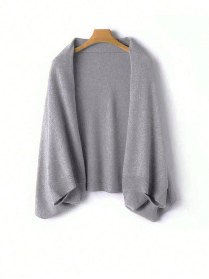 100%Wool Women's Knitted Shawl Scarf Soft Warm Knitwear Cardigan Cloak Wraps Shoulder Neck Protect Pashmina Scarves Dual Use