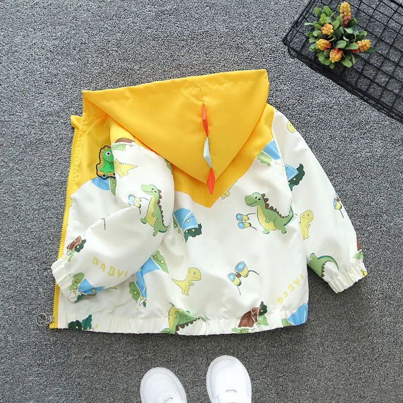 New Spring Autumn Green Yellow Thin style Children Costume Boys Coats Jacket Girls Hooded Coat Kids Outwear Boy Clothing