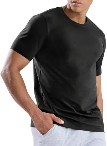 Men O-Neck T-shirt Polyester Thin Solid Color Fitness Muscle Joggers Bodybuilding Short Sleeved Tee Breathable Quick Dry tops