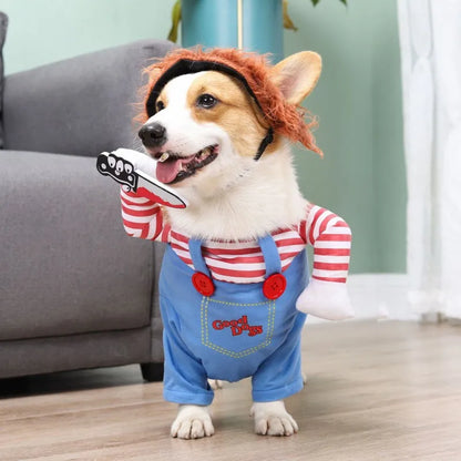 Funny Pet Dog Cosplay Clothes Novelty Puppy Halloween Costumes Sweatshirt Christmas Festival Party Outfit Pet Dress Dog Coat