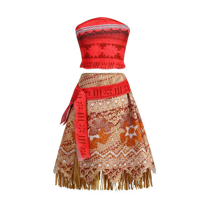 Disney NEW Moana Episode 2 Movie Costume Princess Vaiana Role Play Dress Girls Carnival Outfit Toddler Polynesian Beach Dress