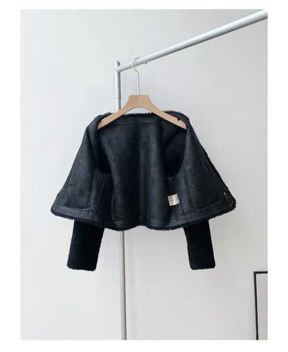Woman Genuine Sheepskin Jackets Coat Female Winter Shearling Coats Real Lamb Fur O-neck Natural  Outewear  Overcoat G152