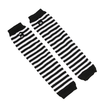 Winter Warm Long Sleeves Gloves for Man Women Fingerless Stripe Hip-Hop Knitted Elbow Mittens Elastic Outdoor Warmer Arm