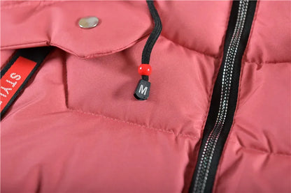5-14 Years Old Winter Boys Girls Jacket Long Style Hooded Fur Collar Colorful Heavy Coat For Kids Children Outerwear