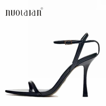 2025 Ankle Strap Women Sandals Summer Fashion Sexy Thin High Heels Gladiator Sandal Shoes Narrow Band Party Dress Pump Shoes