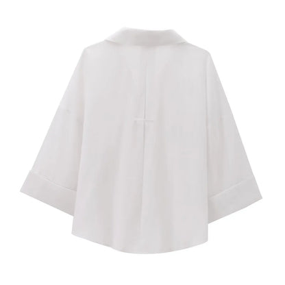 HH 2025 Casual Women Soild Linen Loose Shirt Summer Female Lapel Collar Long Sleeve Oversized Office Wear Lady Blouse