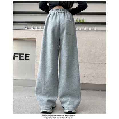 RAISE YOUNG 4-14Y Girls Sweatpant Side Striped Junior Girl Sports Pant Elastic Waist School Girl Straight Pant Dog Print Trouser