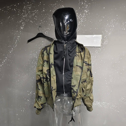 PFHQ Camouflage Men's Hooded Jacket 2025 Spring Autumn New High Street Long Sleeve Korean Style Fashion Casual Male Tops 21E2824