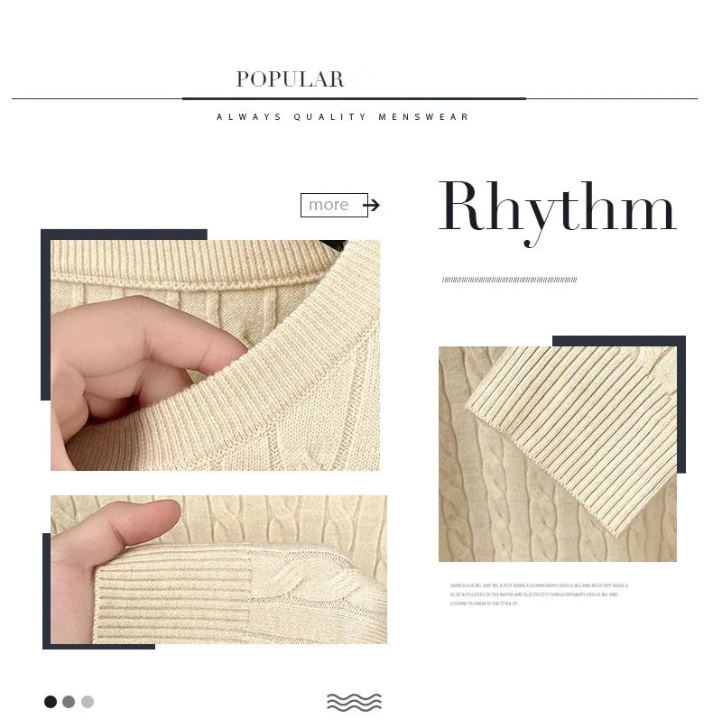 Luxury pony embroidery designer brand sweater men's new fashion unique jacquard comfort Paul casual knitted round neck pullover