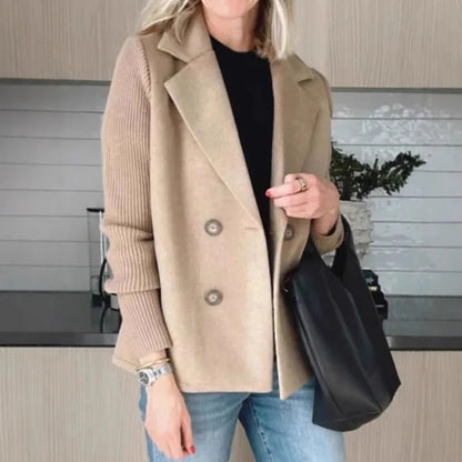2025 Loungewear Jacket Women Spring Autumn Turn-Down Collar Simple Solid Patchwork Outerwear Long Sleeve Elegant Coat Streetwear