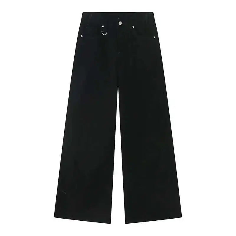 IEFB High Street Men's Denim Pants Camouflage Casaul Straight Bottom Simple Wide Leg Loose Trousers Spring Stylish 2026 9C354