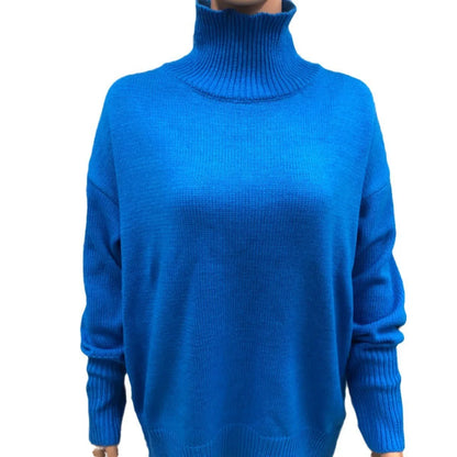 Original Light Luxury O-neck Knit Sweater Autumn And Winter Women's Elegant Loose Mock Neck Solid Color Warm Outerwear Sweater
