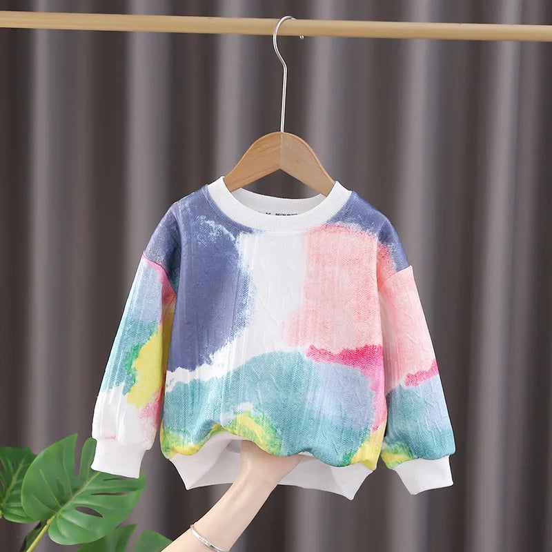 Boys Sweatshirts Long Sleeve Tops for Kids Autumn Winter 2024 Children T-shirts Girls Pullovers Toddler Outerwear Baby Tees
