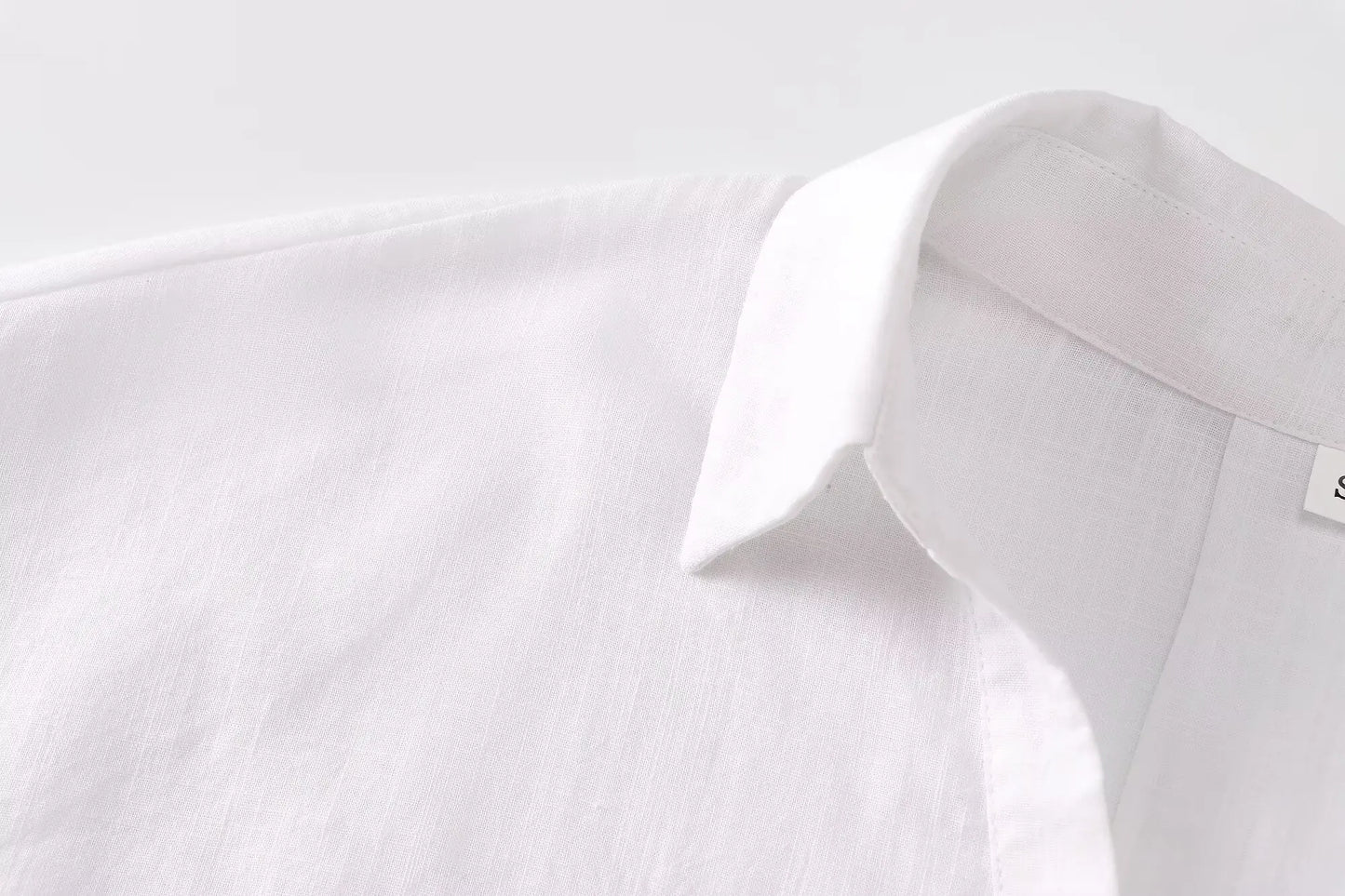 HH 2025 Casual Women Soild Linen Loose Shirt Summer Female Lapel Collar Long Sleeve Oversized Office Wear Lady Blouse