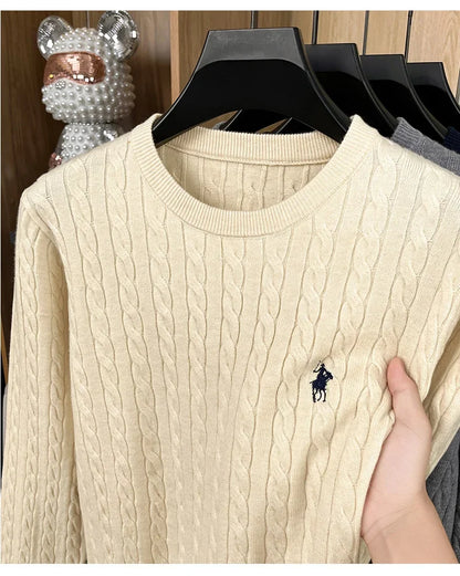 Luxury pony embroidery designer brand sweater men's new fashion unique jacquard comfort Paul casual knitted round neck pullover