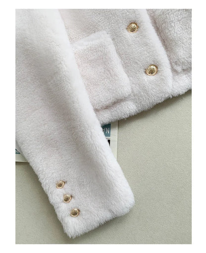 Woman Genuine Sheepskin Jackets Coat Female Winter Shearling Coats Real Lamb Fur O-neck Natural  Outewear  Overcoat G152