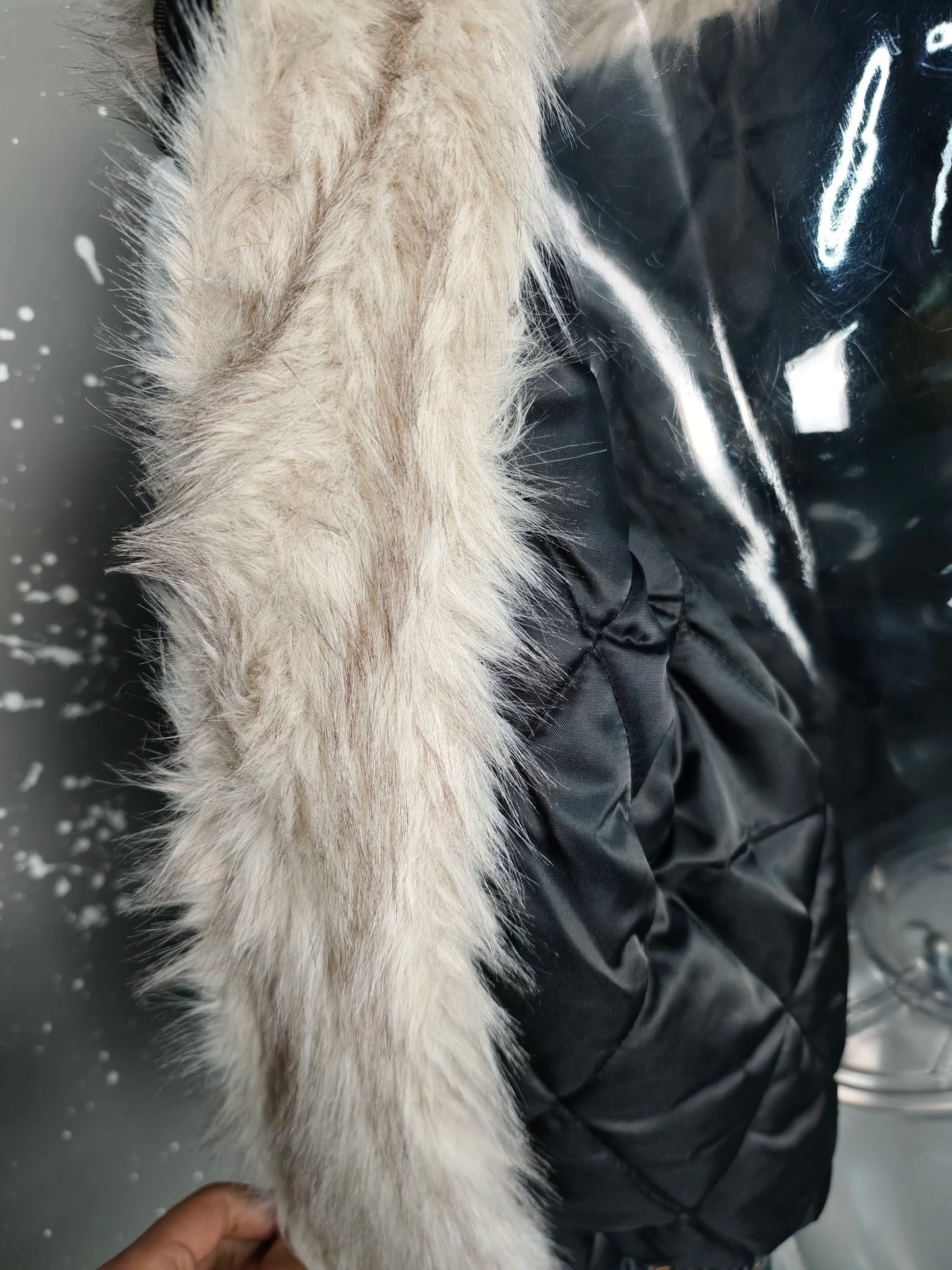 PFNW Menswear Thickened Denim Quilted Padded Jackets Autumn Winter Trend 2024 New Oversized Fur Collar Hooded Cotton-padded Coat