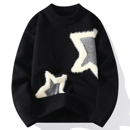 Men Streetwear O-neck Knitted Pullovers Outwear Casual Sweaters New Fashion Man Loose Sweaters Male Pullovers Winter Clothing 4X