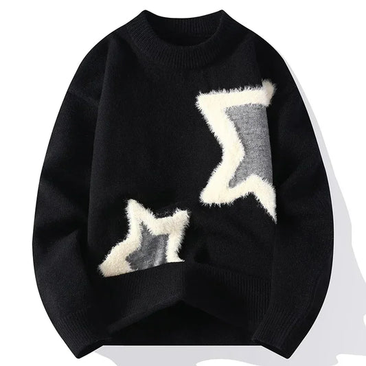 Men Streetwear O-neck Knitted Pullovers Outwear Casual Sweaters New Fashion Man Loose Sweaters Male Pullovers Winter Clothing 4X