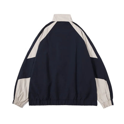 Hip Hop Varsity Jacket Men High Street Patchwork Color Black Windbreaker Coats Women Spring Autumn Thin Fashion College Jackets