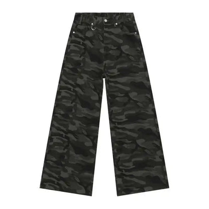 IEFB High Street Men's Denim Pants Camouflage Casaul Straight Bottom Simple Wide Leg Loose Trousers Spring Stylish 2026 9C354