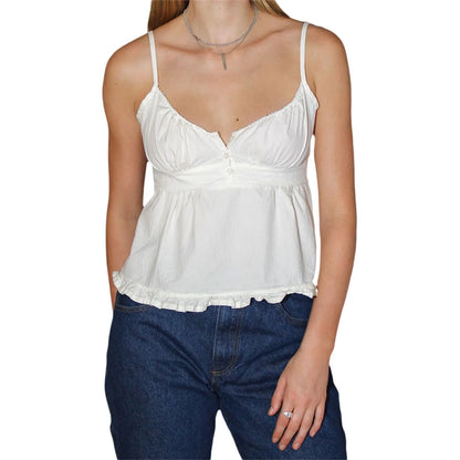 Y2k Fairycore Strappy Ruched Tank Tops for Women Sleeveless Backless Ruffles V Neck Bow Camisole Flowy Cute Summer Cami Tops